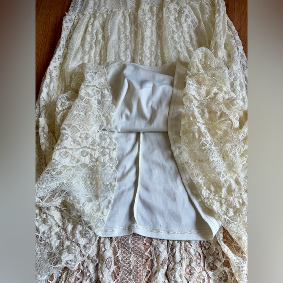 HeartSoul Women’s Ivory Lace Bohemian Maxi Dress Spaghetti Straps Size L (NWT) - Picture 5 of 10